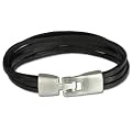 SilberDream Lederarmband schwarz Herren Leder Armband LA4292S