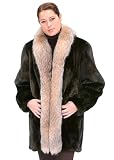 Fur Jacket Ranch Mink with Crystal Fox Fur Trim