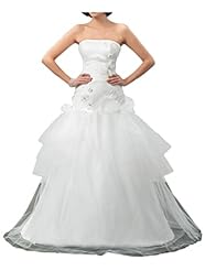 Strapless Organza/Satin Natural   Waistline   Ball Gown  Dress