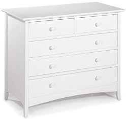 Hawthorne 37"w Three plus two Drawer Chest, 31"Hx37"W, WHITE