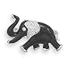 Jewelry : Clear Swarovski Crystal and Black Epoxy Elephant Fashion Pin