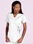 Dickies Stretch Sateen Fashion Neck Ribbon Scrub Top (XS-3X- Sku:15322ALM3XL; Color:Almond; Size:3XL 3XL