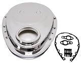 1955-95 CHEVY SMALL BLOCK 283-305-327-350-400 ALUMINUM TIMING CHAIN COVER SET - CHROME