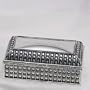 7" SILVER PLATED DOT RECTANGULAR BOX