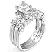 Sterling Silver Cubic Zirconia Wedding Ring Set - size 5