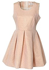 Floral Print Spring Summer Jacquard Sleeveless  Dress