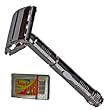 Parker 90R - Long Handle Butterfly Open Double Edge Safety Razor and 5 Blades too!