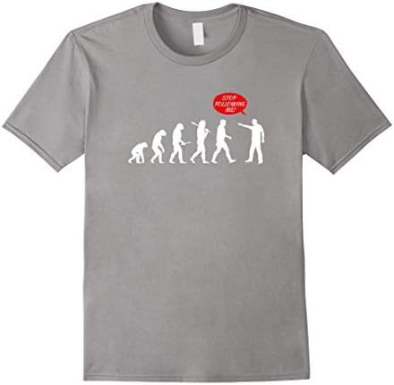 Men's Evolution Stop Following Me Tshirt 3XL Slate