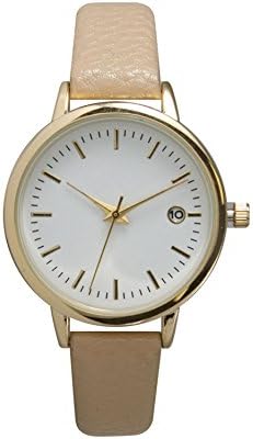 Olivia Pratt Women's Classic Collection Petite Genuine Leather Watch - Beige