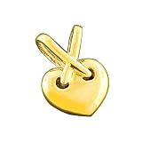 14K Yellow Gold Designer Heart Slide Charm