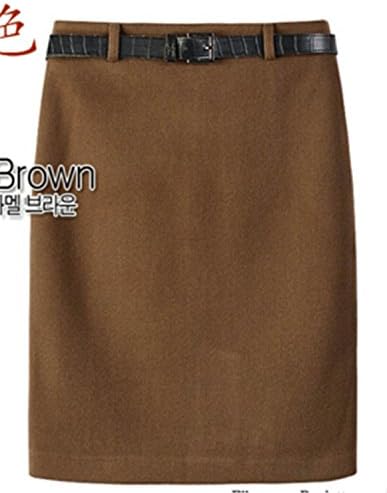 Changde360 Warm Fashion Office Skirt Women Autumn and Winter Knee-Length Woolen Women's Pencil Skirt Plus size 3XL CoffeeXL Soft