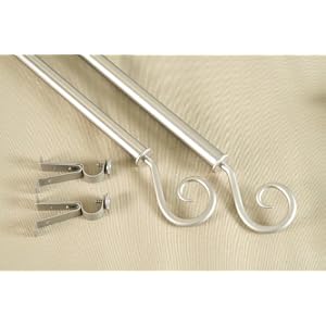 A NEW 3 pieces Curtain Rod 120-160 inch Satin Nickel #20