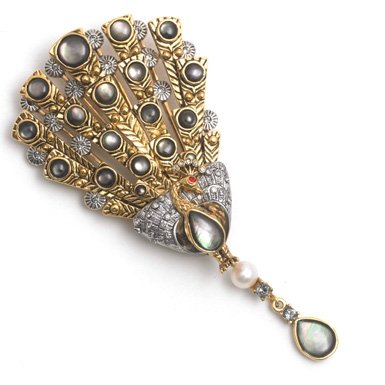 Peacock Brooch