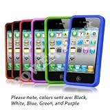 Power Pack Five Soft Rubber Silicon Skin Cover Case Combo for Apple iPhone 4 4G