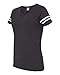 LAT Ladies Fine Jersey Short Sleeve Football Tee (3537) Vintage Smoke/Blended White, L