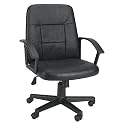 Hamburg Mid-Back Leather Faced Managers Office Chair, Black