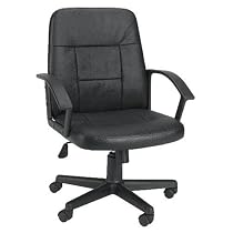 Hamburg Mid-Back Leather Faced Managers Office Chair, Black