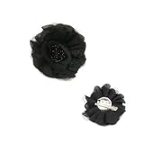 SG PARIS BROOCH 9CM(DIAMETRE) BLACK NOIR/JET BROOCH BROOCH LACE/TULLE/NITWEAR WINTER WOMEN DARK ROMANCE FASHION JEWELRY / HAIR ACCESSORIES FLOWERS