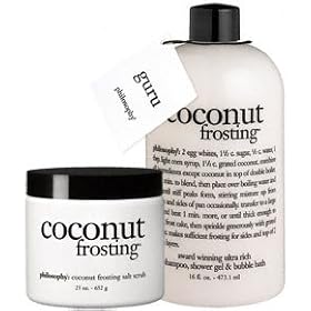 philosophy | guru | coconut frosting scrub and shower gel duo