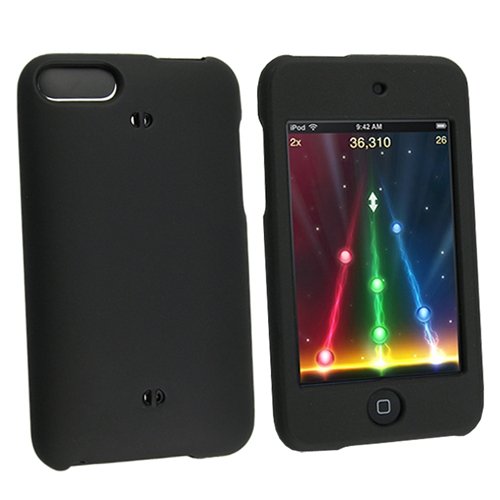 Black Rubber Feel Snap-On Cover Hard Case Cell Phone Protector for Apple iTouch Ipod Touch II 2G [Beyond Cell Packaging] image