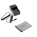 Replacement NP-45/NP-45A Lithium-Ion Battery + Travel AC Charger with Car A ....