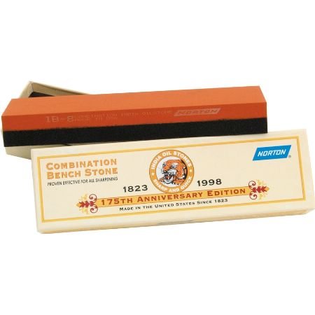 Norton 614636855653 IB8 1-by-2-by-8-Inch Fine/Coarse India Combination Oilstone, Red