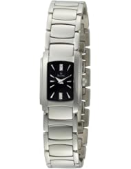 Bulova Womens 96P110 Diamond Black Dial Bracelet Watch