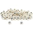 50 Corrugated Beads Sterling Silver Jewelry Beading 3mm