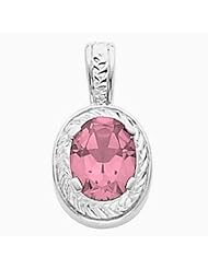 10K Yellow Gold Oval Cut Pink Tourmaline Pendant -- LIFETIME WARRANTY