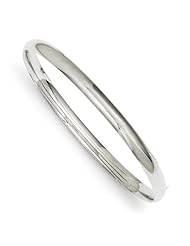 14k Wg High Polished 4.0mm Hinged Bangle, Best Quality Free Gift Box Satisfaction Guaranteed