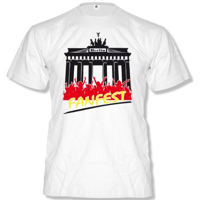DEUTSCHLAND MOTIV 15 Herren T-Shirt Weiss / Schwarz-Rot-Gelb Gr. L