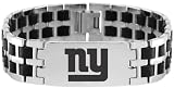 Stainless Steel & Rubber NFL Football New York Giants Logo ID Bracelet 8