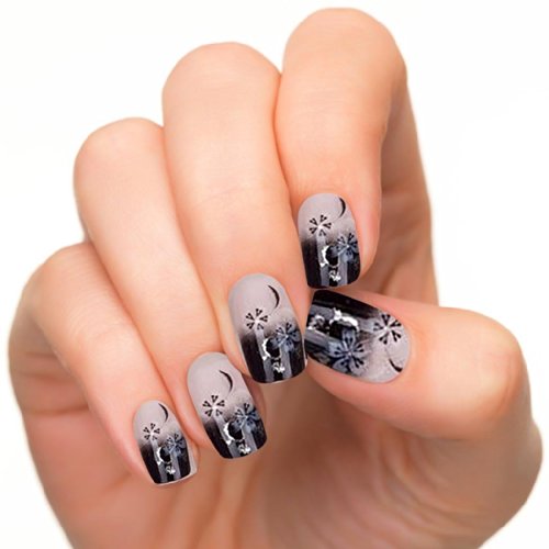 Buyinhouse Lady Girl Nailart Tools 24pcs/set Pre Design Acrylic Nail Tips False French Full Nails Art Free Glue Petals Style Model#JQ009