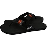 MLB San Francisco Giants Ladies Black Sequin Strap Flip Flops (7/8)