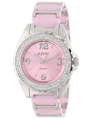 August Steiner Womens AS8036PK Quartz Crystal Ceramic Bracelet Watch