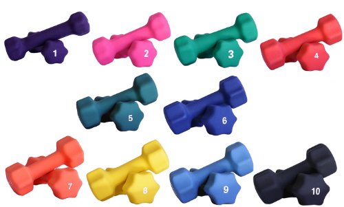Neoprene Dumbbell Set- 1-10 LB Pairs, Rack not included