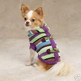 Striped Toggle Dog Hoodie Dog Sweater XX-Small (XXS)