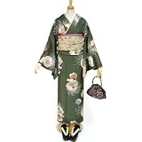 きものやさん 洗える袷着物4点セット お抹茶【送料無料】