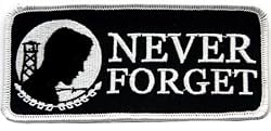 POW MIA Never Forget Embroidered Patch Iron-On Military Prisoner of War Emblem