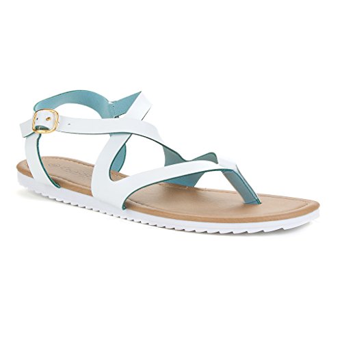 Twisted Women's Viola Faux Leather Strappy Razor Sole Sandal