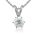 18k White Gold 6-Prong Solitaire Natural Diamond Necklace (G, SI1, 1.25 ct)-Certificate of Authenticity