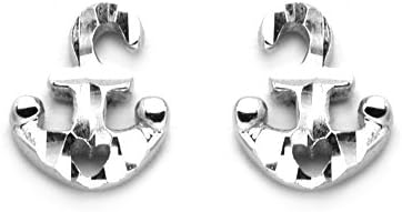 14K/585 White Gold Fancy-Cut Umberlla Stud Earrings
