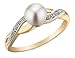 Freshwater Pearl Infinity Ring with Diamonds in