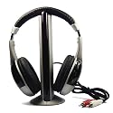 Wireless 5 in 1 FM Stereo RS 864 863.5 864.5MHz Rf cordless Surround Sound Stereo Headphones For TV VCD CD PC MP3 MP4 DVD w/Transmitter with wonderful color [ Silver Colour ]