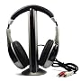 Wireless 5 in 1 FM Stereo RS 864 863.5 864.5MHz Rf cordless Surround Sound Stereo Headphones For TV VCD CD PC MP3 MP4 DVD w/Transmitter with wonderful color [ Silver Colour ]