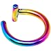 Illusion Rainbow Titanium Non Pierced Clip On Closure Ring