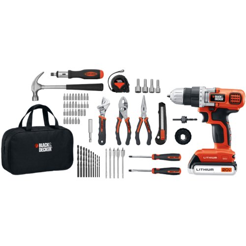 Black & Decker LDX120PK Lithium Drill and Project Kit, 20-volt