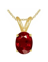 1.85Ct Oval Ruby Pendant in 14k Yellow Gold
