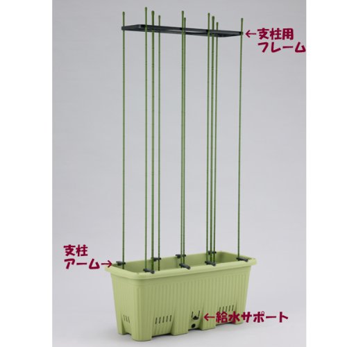 貯水機能付き野菜プランター：楽々菜園 深型750と支柱のセット
