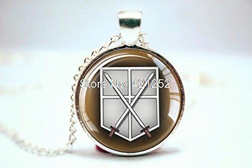 ArtShop Fashion Jewelry Attack On Titan Shingeki No Kyojin Pendant Snk Trainee Squad Glass Photo Cabochon Necklace Christmas gift